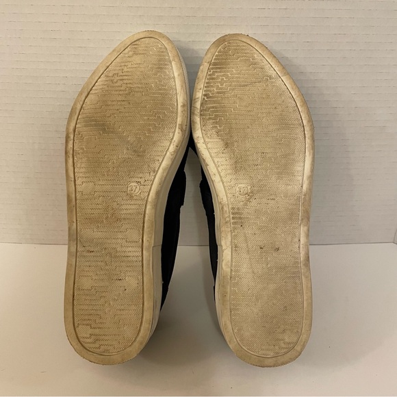 Anthropologie Fringe Slip On Suede Loafers Sneakers Navy Tassel Women US6 EUR37 - Picture 8 of 9